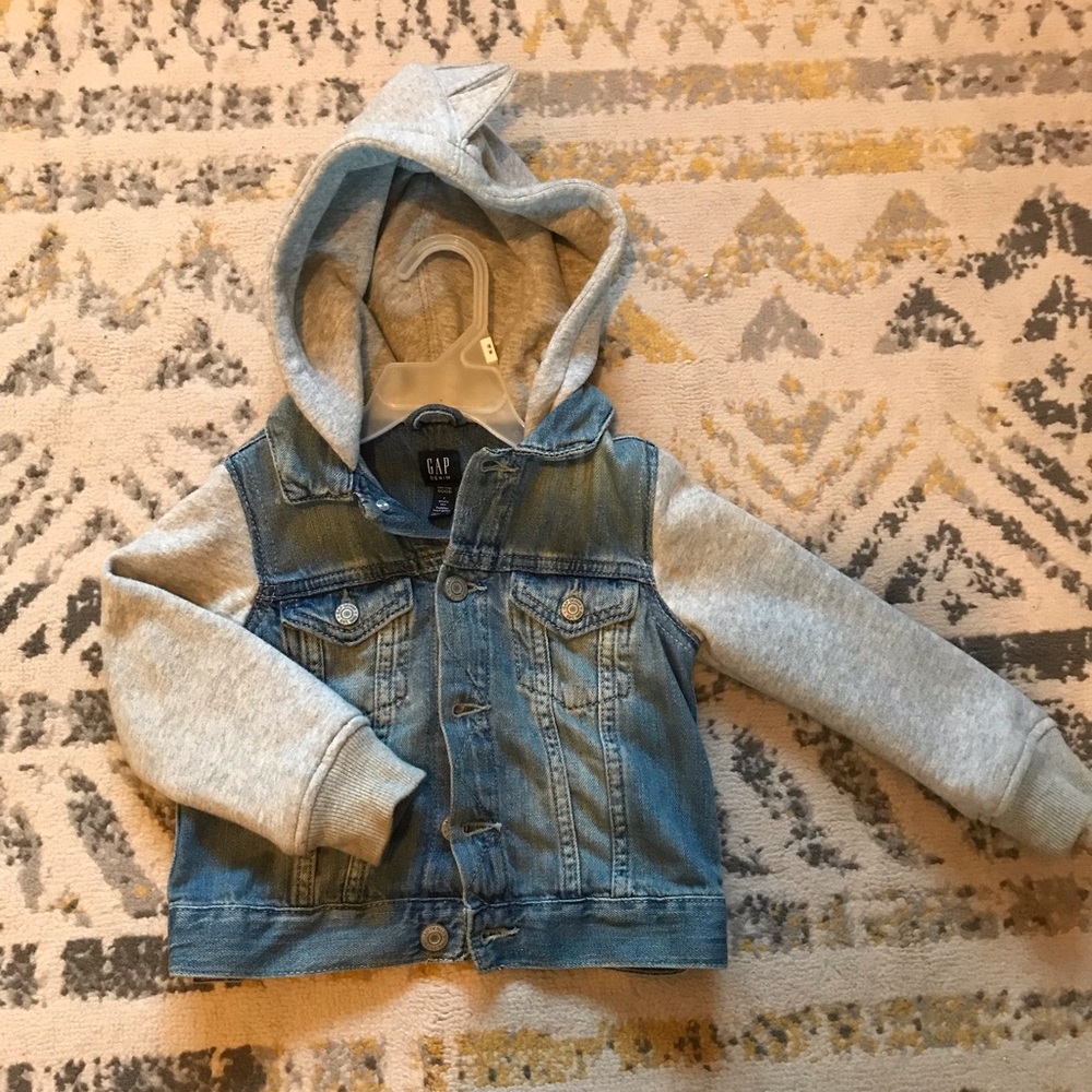 babyGap denim jacket w/ dino hood, size 2T